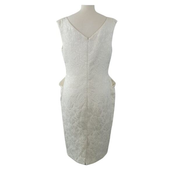 Carla Zampatti Sheath Dress Pockets White Cream 12 - Picture 3 of 8